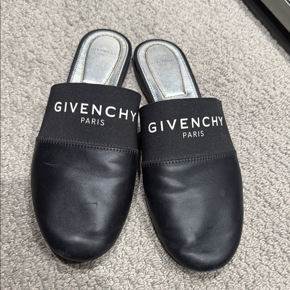 Givenchy Black Leather Mules